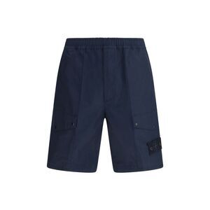 Stone Island Blue Cotton Bermuda Men's Shorts